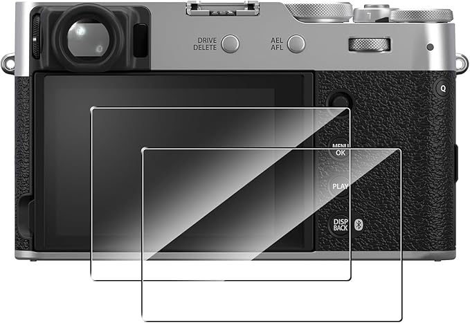 2 Pack Compatible with Fujifilm X100VI/X100V Screen Protector,Full Coverage 9H Tempered Glass LCD Display Film,HD Clear Scratch Resistant for Fujifilm X100VI X-T4 X-E4 Camera accessories