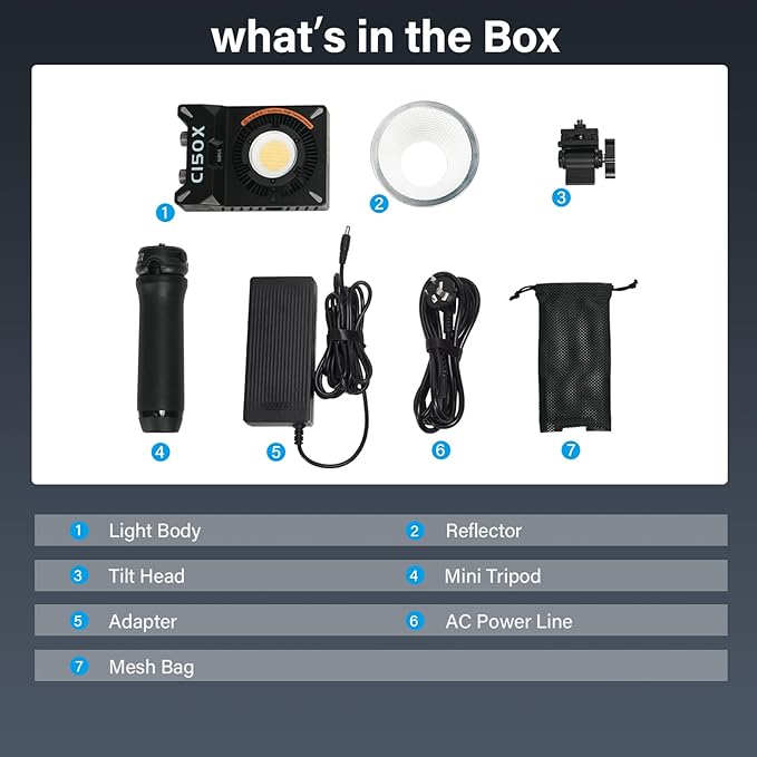 SIRUI Super Bulbs C150X 150W LED Video Light, COB Portable Photography Camera Light Bi-Color 2800K-6500K with Reflector Bluetooth App Brightness Control Continuous Output Lighting (C150X-COMBO-AM)