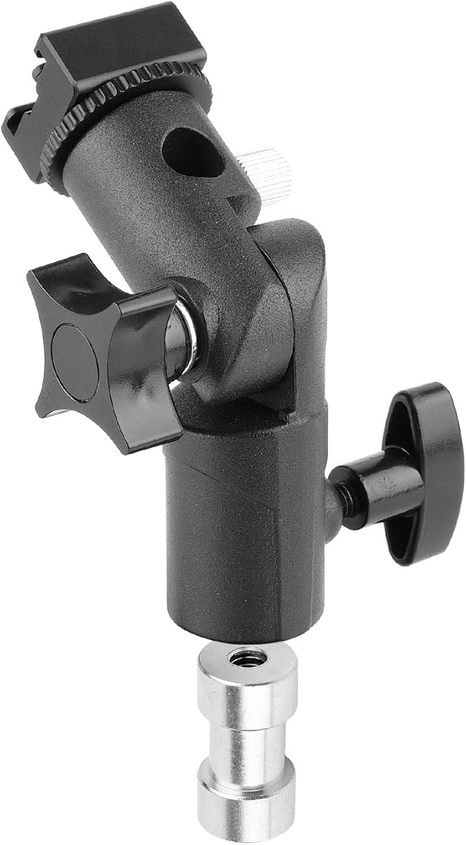 Anwenk Flash Bracket Mount Flash Stand with Umbrella Holder, Swivel, Compatible with Canon Nikon Pentax Olympus Camera Flashes Speedlite Studio LED Light - 1Pack