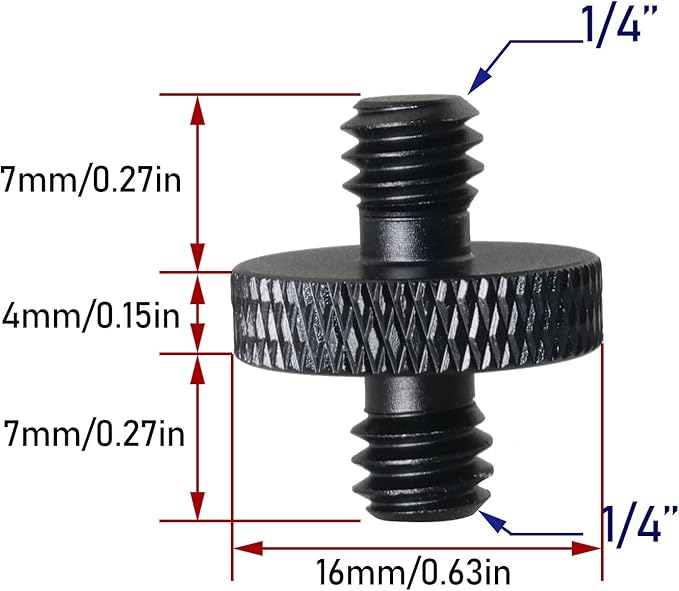 1 Set Hot Cold Shoe Bracket Holder Extension Flash Head Phone Holder 5/8 Male to 1/4 Female Single Tier 1/4 Male Adapter Screw Aluminium Alloy SLR Camera Universal for Lights Travel Tripods