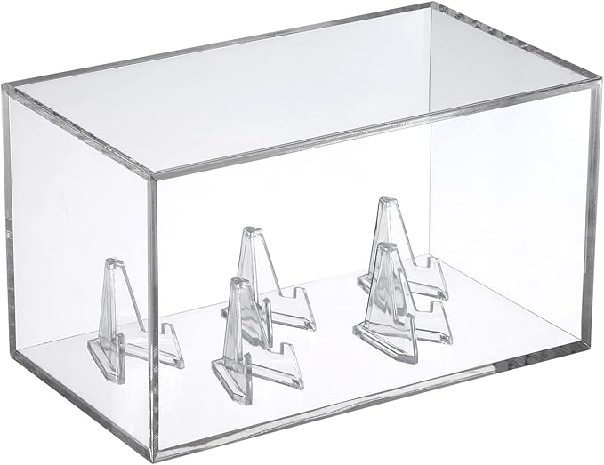 5 Ring Championship Ring Display Case, Clear Tournament Ring Holder Box, Acrylic Display Easel and Stand Holder for Multiple Rings Baseball Softball Football Cheer Leading Ring, Removable Door