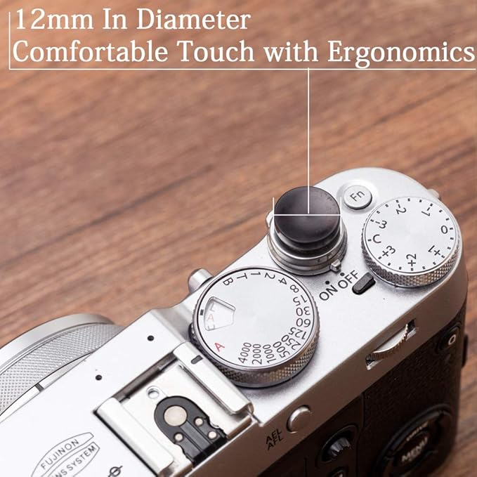 VKO Wood Soft Shutter Release Button,Delicate Camera Shutter Button 12mm Concave Surface Black(Wood Grain Random)