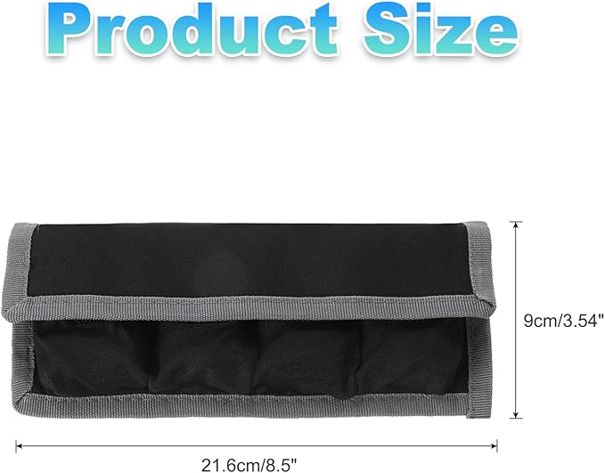 PATIKIL Camera Battery Pouch Case, 4 Pocket Nylon DSLR Battery Case Holder Storage Bag for AAA, LP-E6, LP-E8, NP-FW50, EN-EL14, EN-EL15 Batteries (Gray)