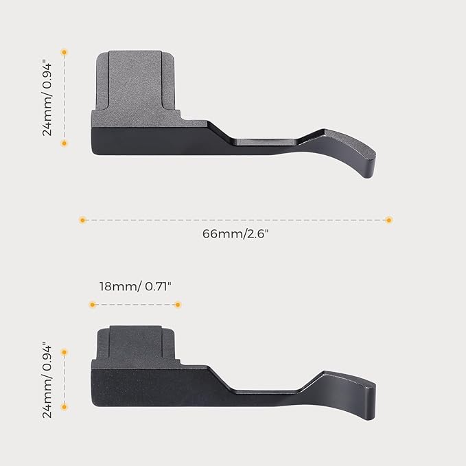 Thumb Grip with Hot Shoe Cover for Fujifilm X100V/X100VI Metal Camera Hot Shoe Thumb Hand Grip Accessories (Aluminum Alloy-Black)