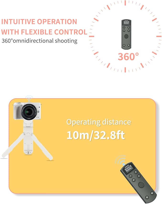 Hanpusen Rechargeable Camera Remote Control for Canon - Wireless Shutter Release with OLED Screen Compatible with R10, R8, R6 II, R100, R50, M50, SL3, R3, R5, R6, RP, R;Replaces Canon BR-E1(Black)