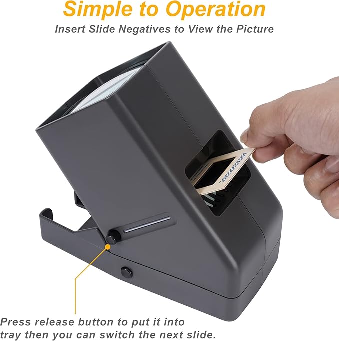 35mm Slide Viewer, Film Negative and Slide Viewer with 3X Magnification and LED Lighted Illuminated Viewing, USB Powered