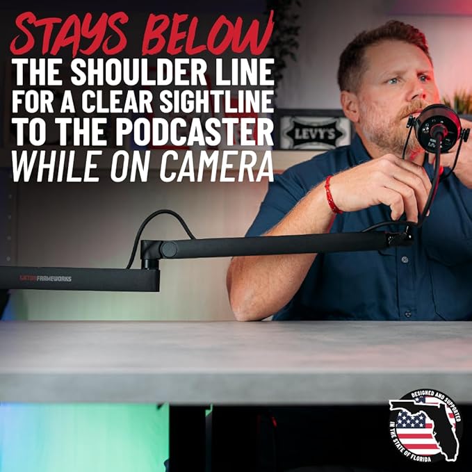 Gator Frameworks Low-Profile Series Premium Broadcast, Podcast, and Streaming Boom Arm, Fully Adjustable (GFWMICBCBM2500)