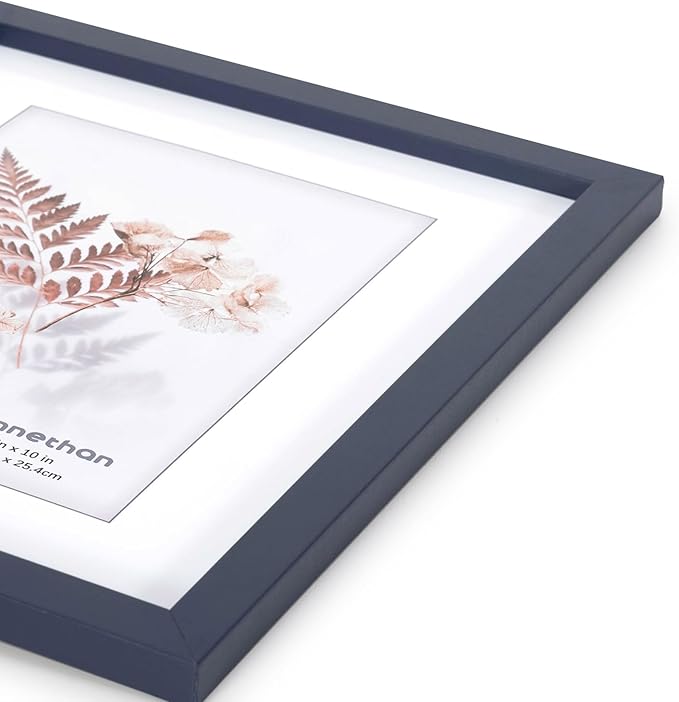 kennethan 8x10 Picture Frame Navy Blue 4 Pcs in 1 set Frame can Display 5x7 Picture with Mat or 8x10 Without Mat on the Wall or Table
