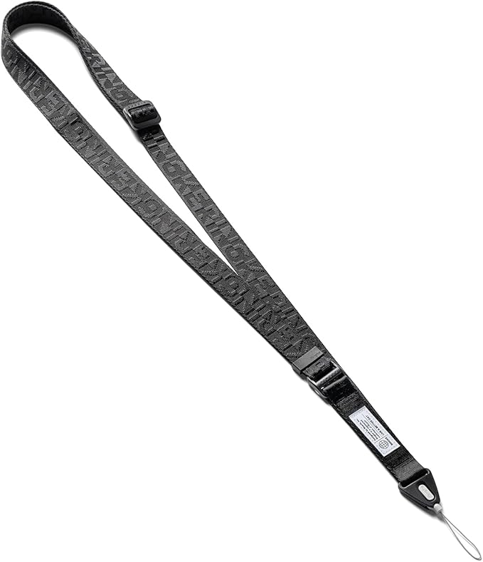 Ringke Lanyard Strap [One-Touch Buckle] Designed for Camera Strap and Phone Strap, Adjustable Sturdy Universal Neck Strap Compatible with Camera and Phone Case - Lettering Black 3
