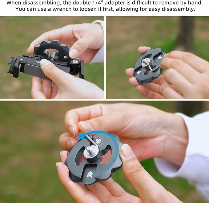 Magnetic Phone Tripod Mount,1/4" Thread Cold Shoe 360° Rotation,Compatible with iPhone16 15 14 13 12 Pro All Series,Magnetic Ring iPhone Tripod Mount Adapter