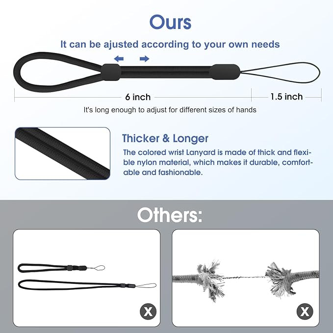Hand Wrist Strap Lanyard, Adjustable Nylon Colorful for Mobile Phone, Camara, USB Flash Drive, ID Name Tag Badge