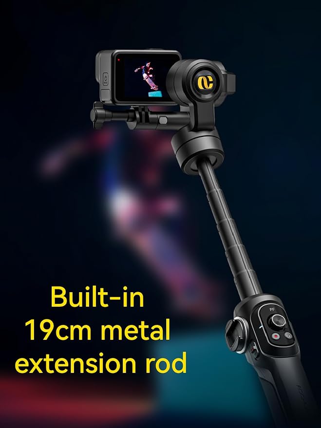 AOCHUAN Gimbal Stabilizer for Go Pro, Handheld Gimbal with 360° Rotation for Video Recording, 3-Axis Gimbal Stabilizer Compatible with Gopro Hero 12/11, Osmo Action, Insta360 ONE R,Sony RX0-Smart G1