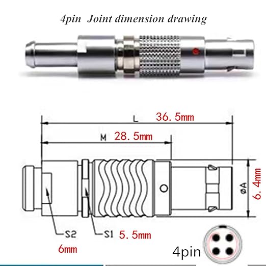 DJI RSS-4PIN RED Recording Cable for Komodo DSMC2 BASE EXPANDER, DJI Focus Pro Handle, Ronin-SC/RSC2/RS3/RS4