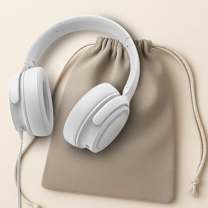 Wired Over-Ear Headphones with USB C Connector, Hi-Fi Stereo Sound, Noise-Isolating Ear Cups, Comfortable Fit for USB C Devices (with Bag, White)