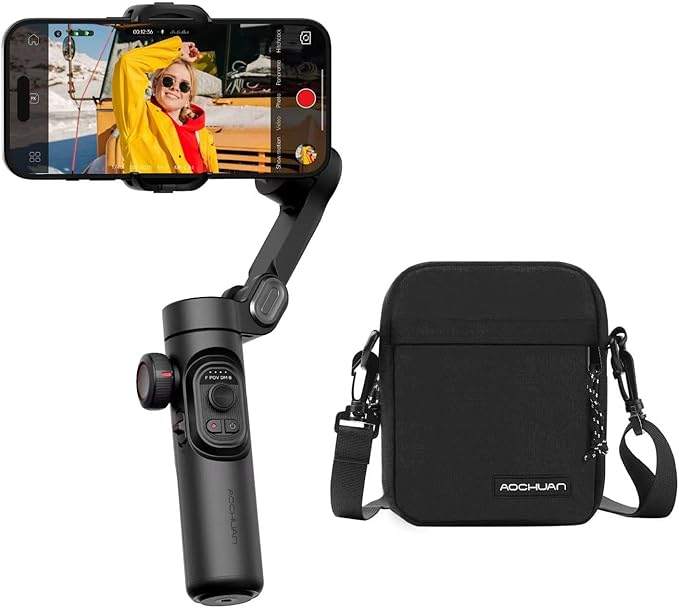 AOCHUAN 3-Axis Gimbal Stabilizer for Smartphone Smart XE & B10 Storage Bag