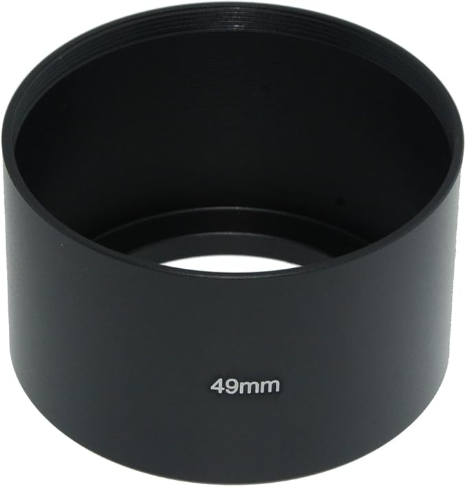 SIOTI 49mm Lens Hood, Oxidation Matte Anti Reflective Treatment, Aluminum Alloy, with 1 * 58mm Lens Cap, Compatible with Sony/Canon/Nikon/Fuji etc >85mm Camera Lens