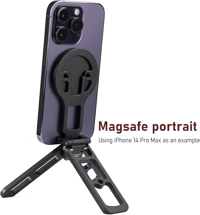 MagSafe Compatible Pocket-Sized Tripod - Sturdy Magnetic Hold, Height-Adjustable for MagSafe Phones, Ideal for Vlogging