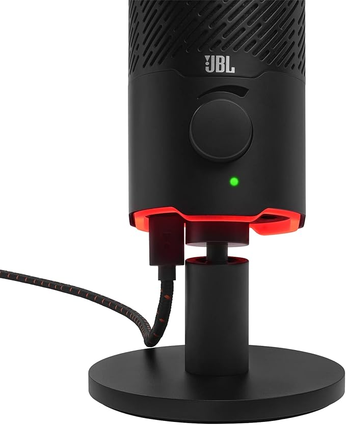 JBL Quantum Stream: Dual pattern premium USB Microphone for Streaming, Recording and Gaming, Voice monitoring with easy volume control, (Black) (Renewed)