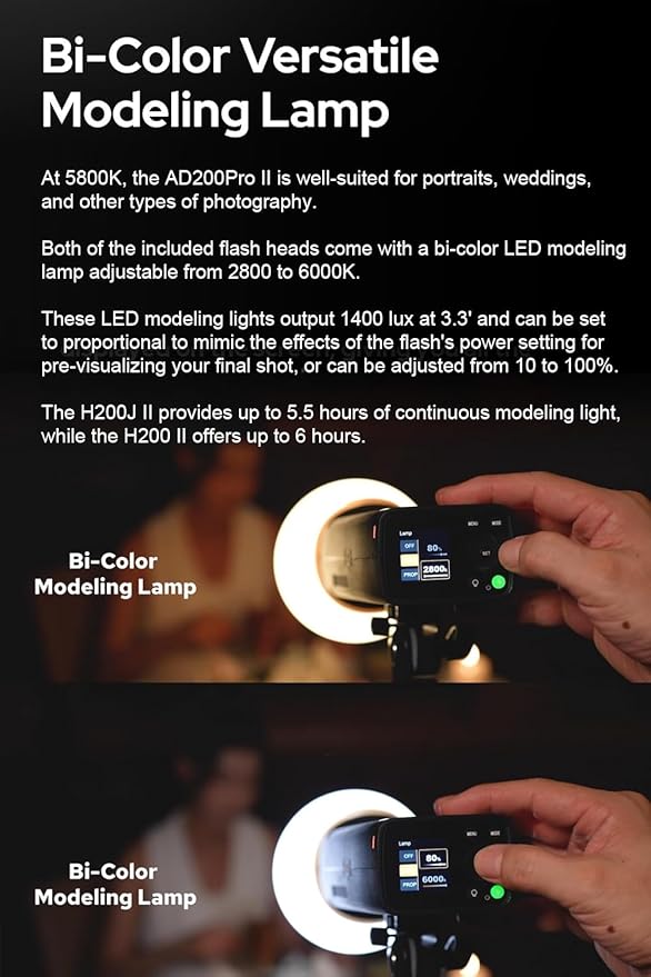 Godox AD200 Pro II TTL HSS Pocket Flash Strobe Kit, 2.4G 200Ws 500 Full Power Flashes, 0.01~1.8s Recycle Time, 2980mAh Battery, Upgrade Bare Bulb & Speedlite Fresnel Flash Head