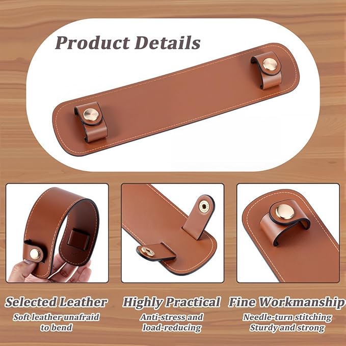 Beebeecraft 4 Sets Handbag Handle Wrap Covers PU Leather Shoulder Strap Pads Replacement Bag Strap Cushion Cover Protector for Pressure Relief Tote Bags Purse Handbag Handle Wrap Camera Travel