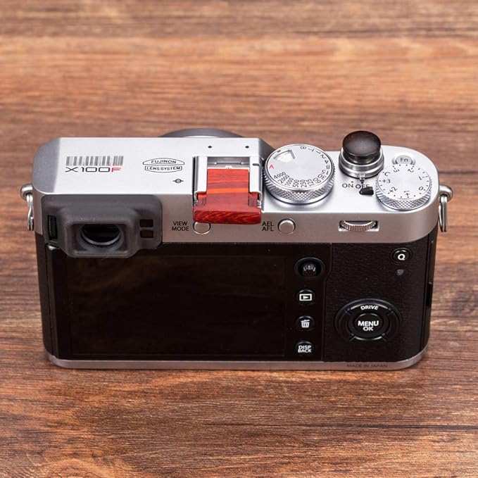 Wood Camera Hot Shoe Cover Compatible with X-T30 X-T100 X-H1 X-T20 X100F X-T10 X-T3 X-T2 X-PRO2 X-PRO1 X-E3 X-A2 X-A5 X100T X100S X30 X70 Cameras Hot Shoe Protector Cap 1 PCS Red