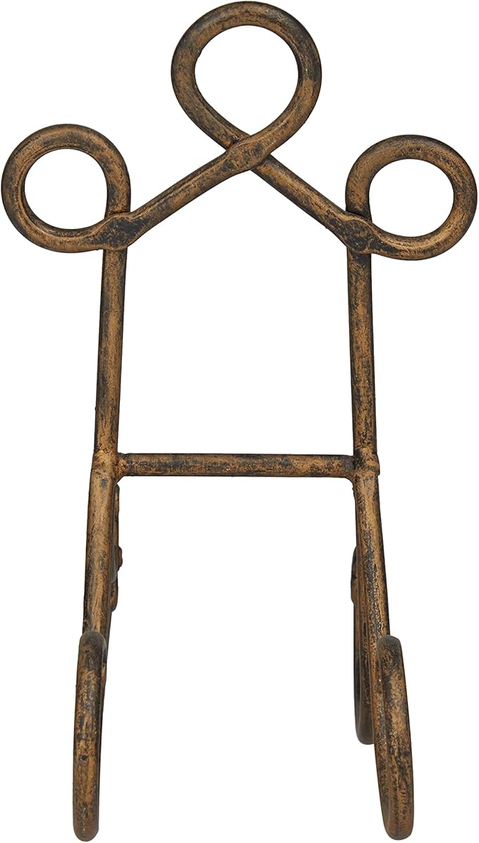 Deco 79 Metal Display Easel Scroll Tabletop Easel, Display Stand 5" x 8" x 9", Brown