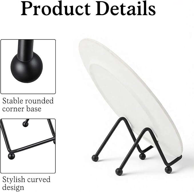 AojSup 10 Pcs Mini Plate Stand, Black Metal Small Plate Holders for Displaying, 2.6 x 2.6 x 2.2 Inch Decorative Photo Holder, Picture Frame Stand, Easel for Collectibles, Artwork, Mobile Phone