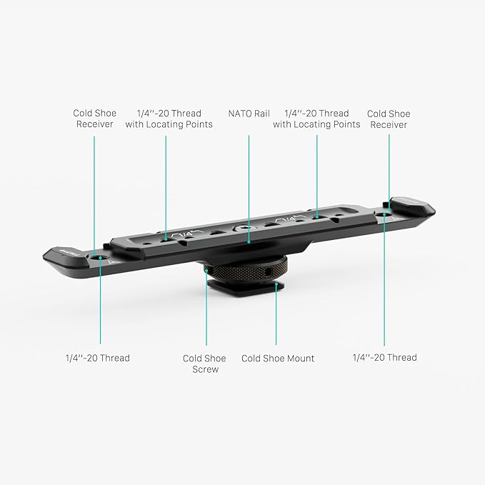 Tilta Cold Shoe Expanded Bracket – Black | Universal | TA-CEB-B
