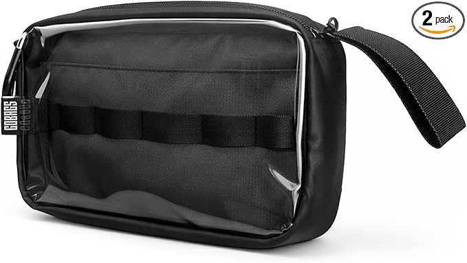 GOBAGS NEO Production Zipper Bags - Electronics & Camera Accessories Bag - Cable organizer, Gear Accessory Pouch, Travel Camera Essentials (Small, Black, 2 pack)