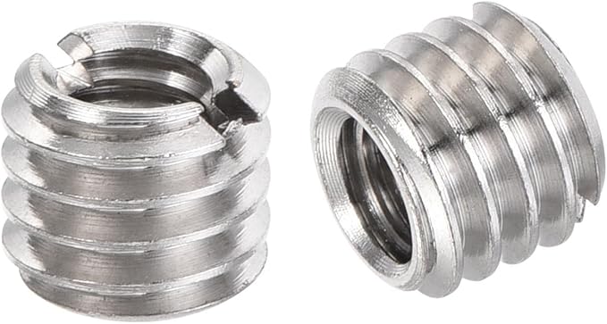 uxcell 1/4" Female to 3/8" Male Convert Screw Adapter 0.31" Height for Camera Tripod Alloy Steel Through Hole 10Pcs