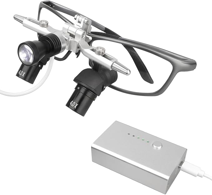 Ergo Loupes 4X 5X 6X Binocular Magnifying Glasses 48° Ergo Loupes 5W Headlight (4X)