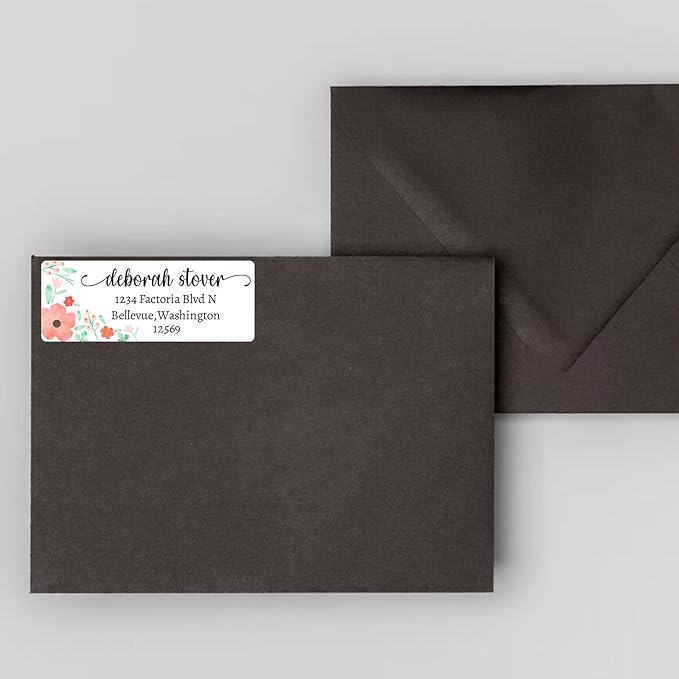 LINMAGCO Personalized Return Address Labels Gold 500 Pcs Mail Labels for Envelopes Weddings Self Adhesive Rectangle Elegant Name Stickers……