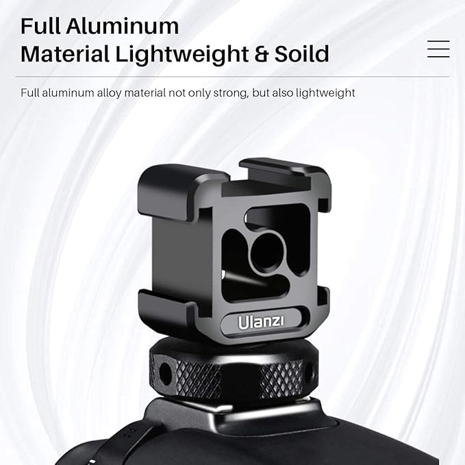 ULANZI PT-12 Triple Cold Shoe Mounts Plate Microphone Led Video Light Extension Bracket Microphone Stand Rig Bracket Compatible for DJI OSMO Mobile 3 2 Zhiyun Smooth 4/Feiyu Vimble 2 Gimbal Stabilizer