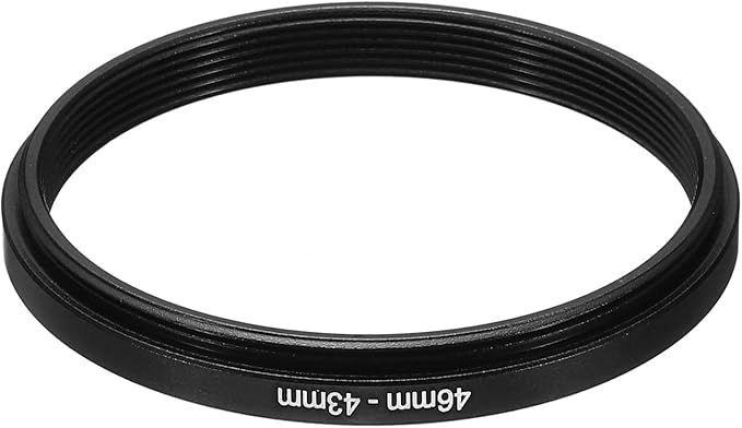 PATIKIL 46mm-43mm Metal Step Down Ring, Camera Lens Filter Adapter Ring Aluminum Filter Adapter Ring for Camera Lenses Hood, Black