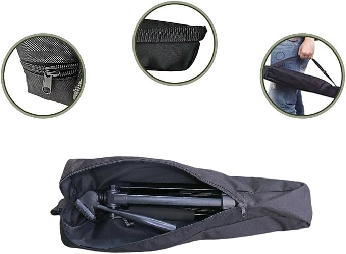 40in Carrying Case Bag Portable Folding Camera Tripod Photography Carry Bag with Adjustable Shoulder Strap for Light Stand Camera Tripod Monopod, Black