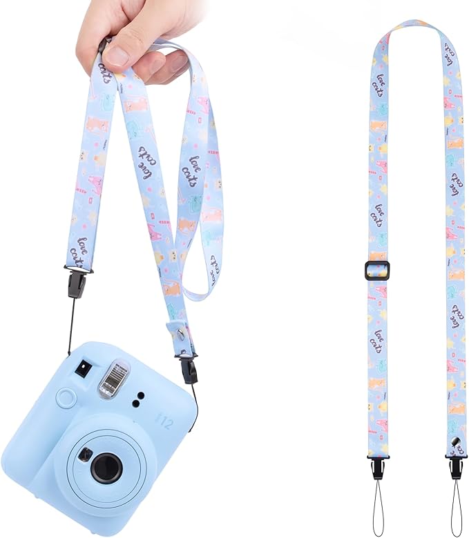 VOVMOEYA Camera Strap Kids,Camera Lanyard Neck Strap kids,iPad Strap for Kid,Children Camera Strap for Fujifilm mini Camera Kodak Smile + Smile plus (Blue)