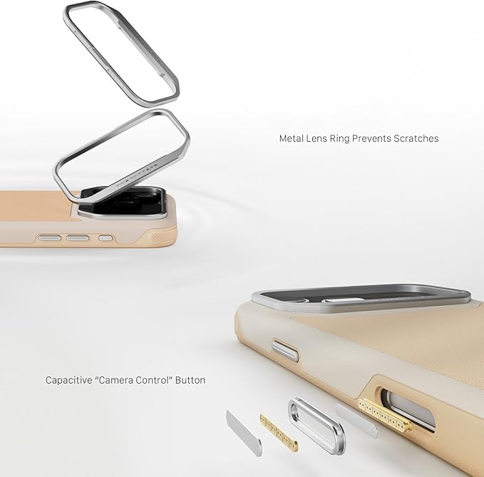 Tilta Khronos Lite Case Compatible with iPhone 17 Pro – Champagne | Lightweight Mobile Cage | Kickstand Support | Magnetic Accessory Mounts | Metal Lens Frame Protection | Professional Smartphone Rig
