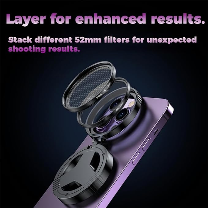 2026 Upgraded Anti-Glare Magnetic Phone Camera Filter, Anti-Glare Magnetic Phone Filter – Reduces Unwanted Reflections, Professional 52mm Polarizing Filter for iPhone Smartphone Photography (1Pcs)