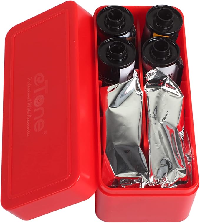 Hard Plastic Film Storage Box Case Container for 120 135 220 35mm Film Mix Color (Red)