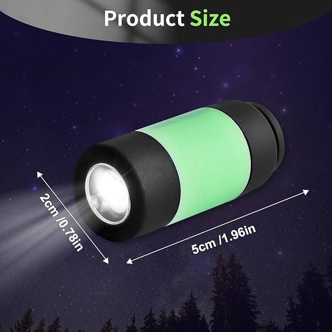 UCEC Mini Keychain Flashlight, Travel Flashlight USB Torch Rechargeable Colorful LED Flashlight High-Powered Pocket Keychain Flashlights, Gift for Kids, 8 Pack