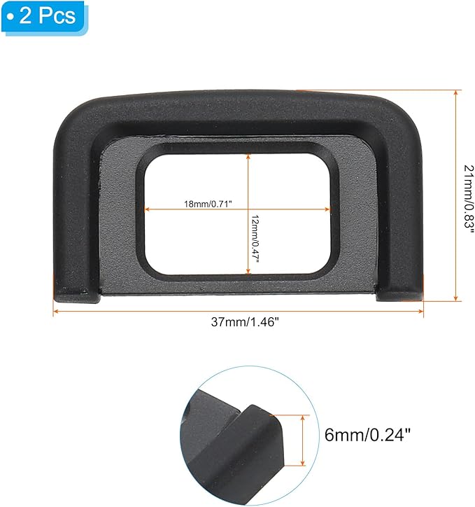 PATIKIL DK-25 Viewfinder Eyepiece Eyecup, 2 Pack Camera Eye Cup Protector for Nikon D3500 D3400 D3300 D3200 D5300 D5500 D5600 Digital Camera Block Flare Scratch Resistance, Black