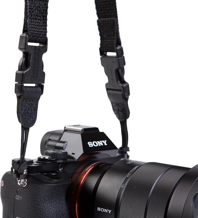 OP/TECH USA Super Classic Camera Strap – Padded Neoprene Neck Strap with Comfort-Stretch & Quick Disconnects | DSLR/SLR/Mirrorless Compatible – Black