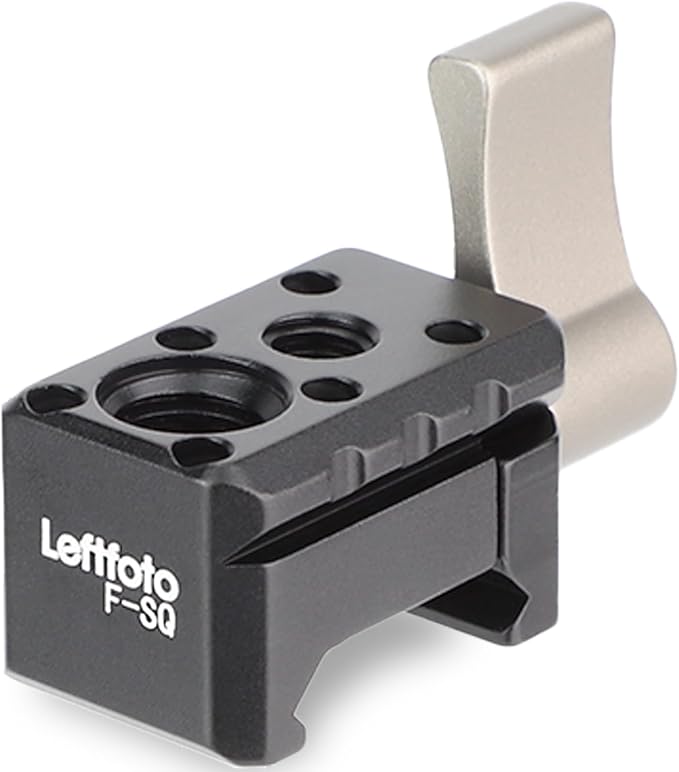 Leftfoto Mini Standard NATO Rail Clamp Adapter for DJI RS2 / RS-C2 / RS3 / RS3 Pro / RS3 mini,with 3/8" & 1/4" ARRI Locating Pins,Camera Cage Monitor Support Magic Arm Quick Release Lock Clamp Mount