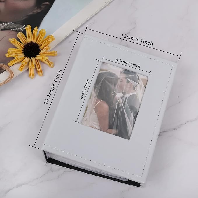 RECUTMS 100 Pocket Album 4x6 Small Photo Albums White Pages Vertical photo album Wedding Album Family Baby Anniversary Graduation Picture Book (White)
