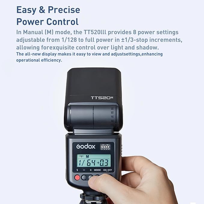 Godox TT520III Universal Hot Shoe Flash - Manual Flash with RT-16 Wireless Transmitter,Compatible for Canon Nikon Sony Pentax Olympus Fuji Panasonic Camera(GODOX TT520II Upgraded Version)