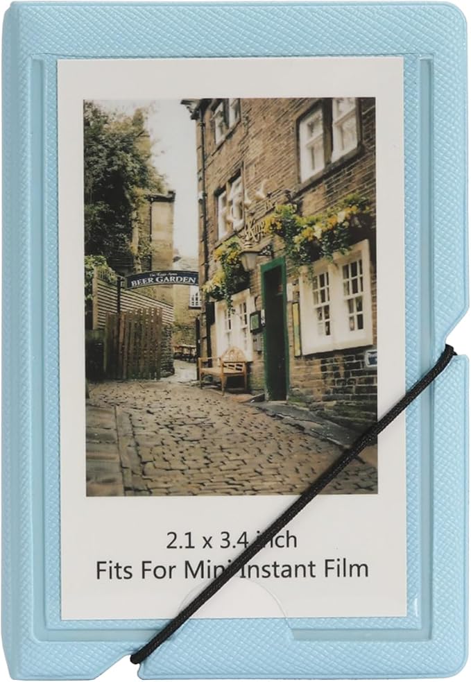 Mini Instant Film Polaroid Photo Album Book For 3 Inch Fujifilm Instax Mini 12 11 9 99 8 7+ 40 EVO Camera Film, HP Sprocket, K-pop Photocards (Sky Blue, 1 Pack)