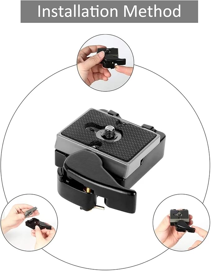 Quick Release Plate, Tripod Quick Release Plate Fit for Manfrotto 200pl-14 Rc2 Camera Tripod Head (Pack of 2) Black