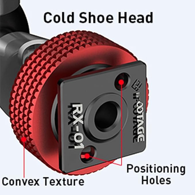 IFOOTAGE Magic Arm Cold Shoe Adapter，Camera Cold Shoe Mount Adapter to 1/4"-20 Tripod Screw Adapter for Led Lights, Microphones, Monitors, Video Cameras(2 Pieces)