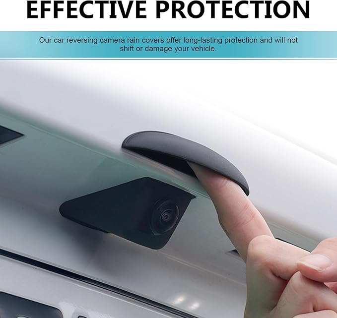 Ypoyney Car Rear View Camera Cover, Silicone Anti-Rain Reversing Cameras Protection, Non-Destructive Installation Rear View Camera Cover, Essential Accessories Rain Covers for Most Cars (White)