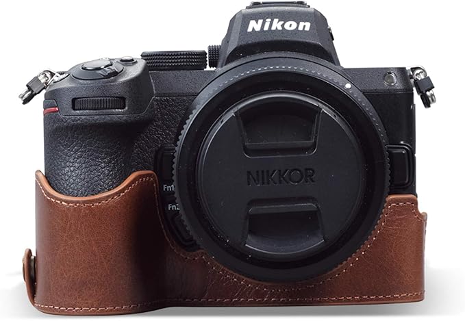 MegaGear MG1945 Ever Ready Genuine Leather Camera Half Case Compatible with Nikon Z5 - Brown